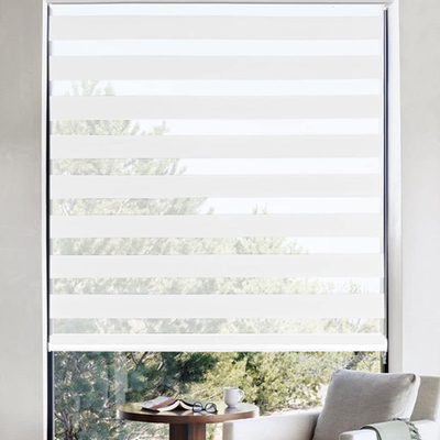 Struttura orizzontale a motore per interni Poliestere Zebra Roller Blind per finestre