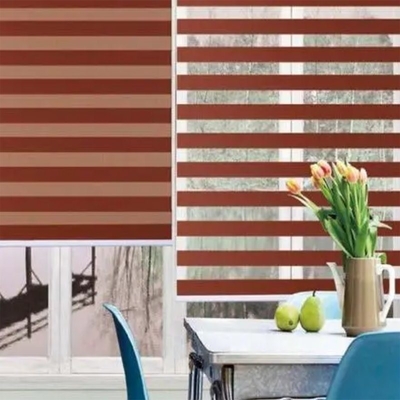 Sala da soggiorno Customized Polyester Blackout Motorized Zebra Roller Blinds per la casa
