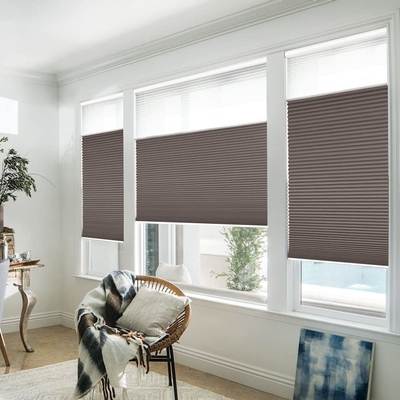 WELLSOURCE Manuale cordless giorno e notte cellulare sfumature non blackout filtro luce pannocchia tessuto per la casa, ufficio,