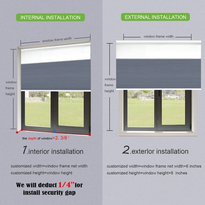 WELLSOURCE Manuale cordless giorno e notte cellulare sfumature non blackout filtro luce pannocchia tessuto per la casa, ufficio,