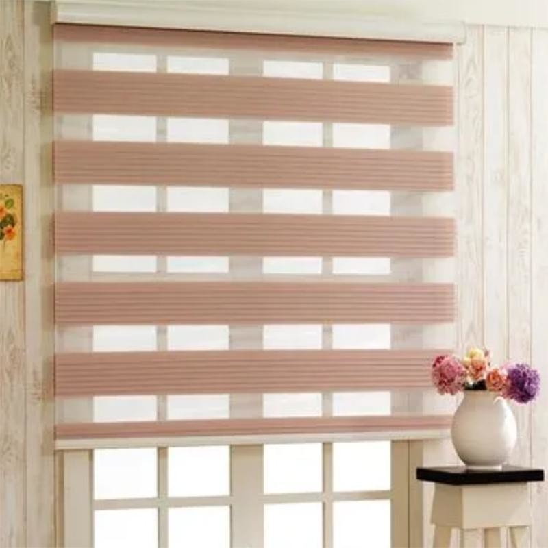 Stile di design contemporaneo Motorized Blackout Polyester Zebra blinds per interni / esterni